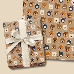 Hoja De Papel De Regalo Oso del bosque lindo niños