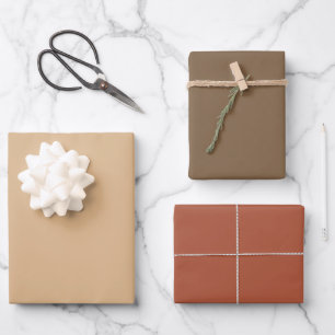 Hoja De Papel De Regalo Oso Marrón Rust Claro Brandy 3 Tonos