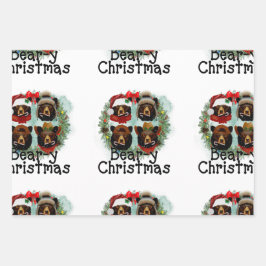 Hoja De Papel De Regalo Osos Cubiertos En Gorras