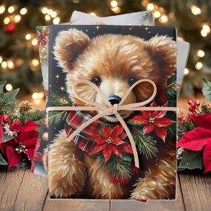 Hoja De Papel De Regalo Osos de peluche grandes en 3 Navidades