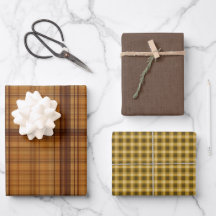 Otoño Browns Plaid Trio
