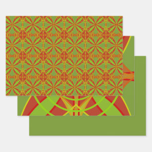 Hoja De Papel De Regalo Otoño Colores Caídos Resumen Diseño Geométrico