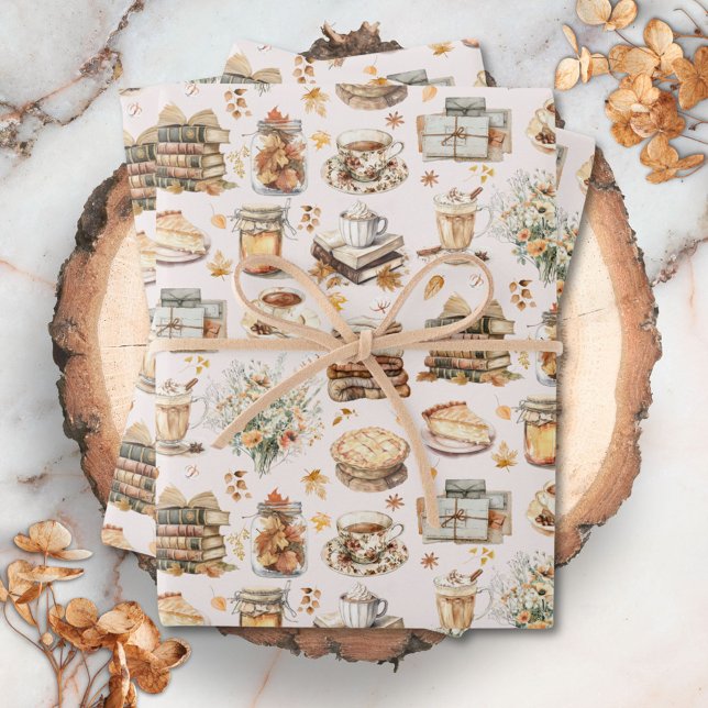 Hoja De Papel De Regalo Otoño Patrón estético básico favorito del otoño (In situ)