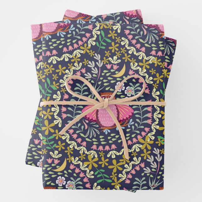 Hoja De Papel De Regalo Owl Folk (In situ)