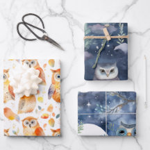 Owls wrapping paper