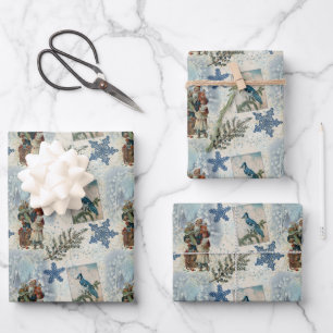 Hoja De Papel De Regalo Padre Navidad En Invierno