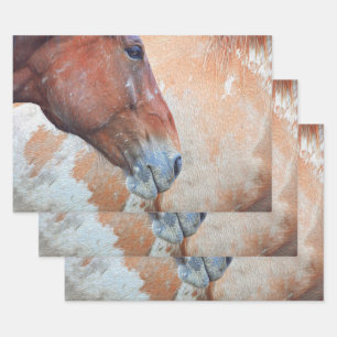 Hoja De Papel De Regalo País del Caballo Rústico Marrón Desenlace Occid