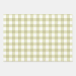 Hoja De Papel De Regalo País francés Meadow Gingham - cigala verde sabia.