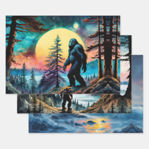 Hoja De Papel De Regalo Paisaje Colorido de Sasquatch en Gone Squatchin'