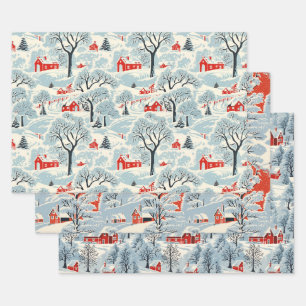 Hoja De Papel De Regalo Paisaje de nieve virgen