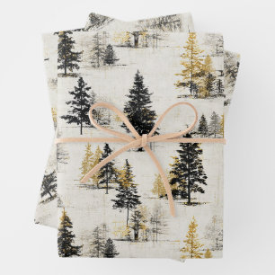 Hoja De Papel De Regalo paisaje de pinos