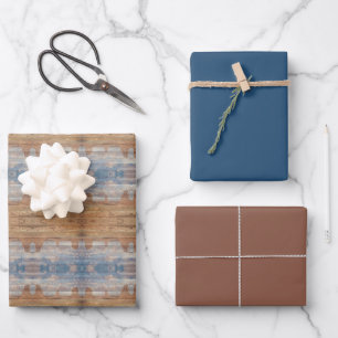 Hoja De Papel De Regalo Paisaje Desértico Cañas de Arenisca y Cielo Celest