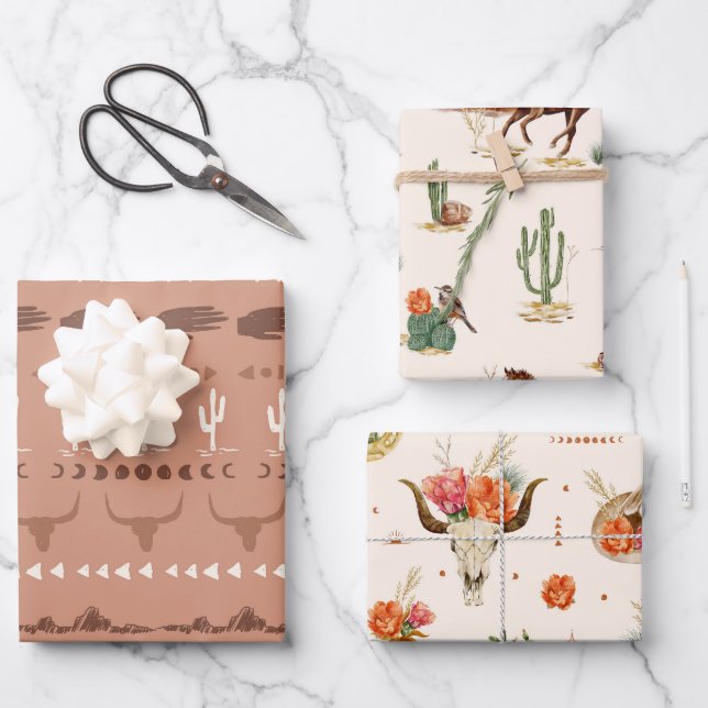 Hoja De Papel De Regalo Paisaje occidental (Anverso)