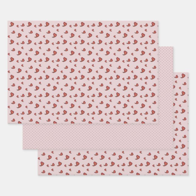 Hoja De Papel De Regalo Paisley Heart Wraping Paper Set (Set)