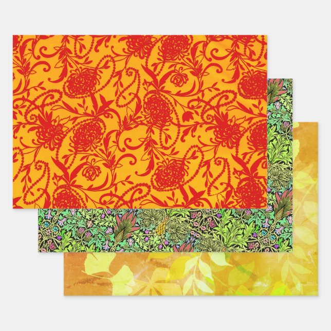 Hoja De Papel De Regalo Paisley Pearl, Arcadia y Leafy Sampler (Set)