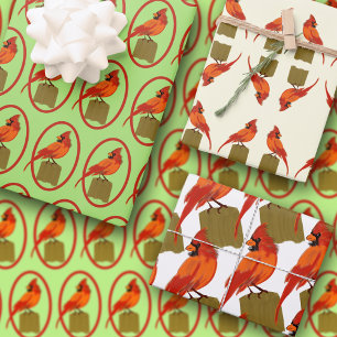 Hoja De Papel De Regalo Pájaro cardinal del norte