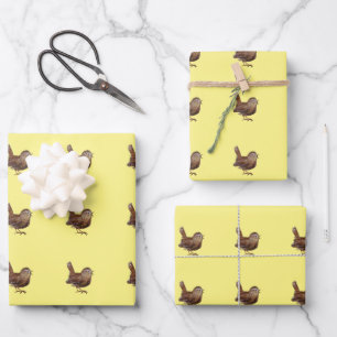 Hoja De Papel De Regalo Pájaro de Wren (Troglodytes Troglodytes)