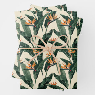 Hoja De Papel De Regalo Pájaro del paraíso desfiguración del patrón botáni