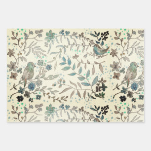 Hoja De Papel De Regalo Pájaros azules