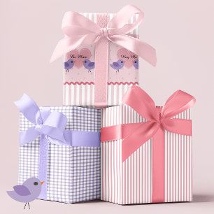 Hoja De Papel De Regalo Pájaros del Amor Corazones San Valentín