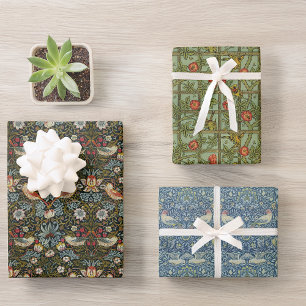 Hoja De Papel De Regalo Pájaros y Flores Vintage Patrones de William Morri