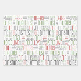 Hoja De Papel De Regalo Palabras de navidades