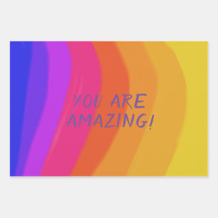 Hoja De Papel De Regalo Palabras positivas coloridas en el arcoiris