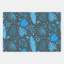 Palm Monstera Tropical Azul y Turquesa