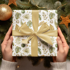 Hoja De Papel De Regalo Palm Tropical deja Navidades