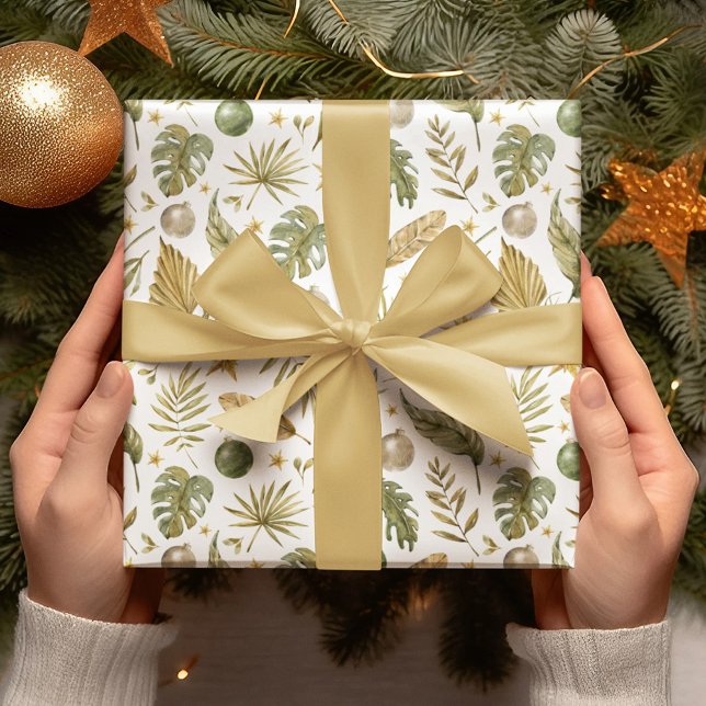 Hoja De Papel De Regalo Palm Tropical deja Navidades (Subido por el creador)