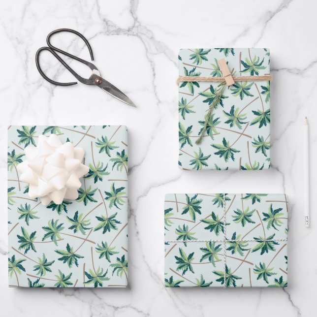 Hoja De Papel De Regalo Palm Tropical Foxtail (Anverso)