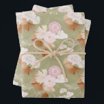 Hoja De Papel De Regalo Palmas Elegantes Secas y Anthurium<br><div class="desc">Anthuriums blancos elegantes,  hojas de palma secas y flores rosadas,  este papel de regalo es perfecto para cualquier ocasión de regalo - perfecto para bodas,  fiestas de compromiso,  cumpleaños y baby showers.</div>