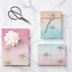 Hoja De Papel De Regalo Palmeras Tropicales Ombre