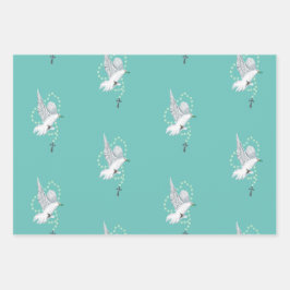 Hoja De Papel De Regalo Paloma blanca con rosario