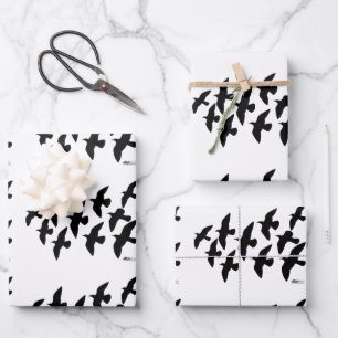 Hoja De Papel De Regalo Palomas de vuelo volador