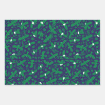 Palomas verdes sobre azul