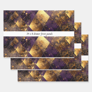 Hoja De Papel De Regalo Panel de Cajón Decoupage Luxe Diamante Púrpura Dor
