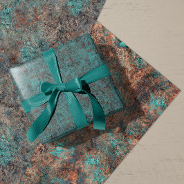 Hoja De Papel De Regalo Pañuelo Masculino Turquesa Patina Diseño