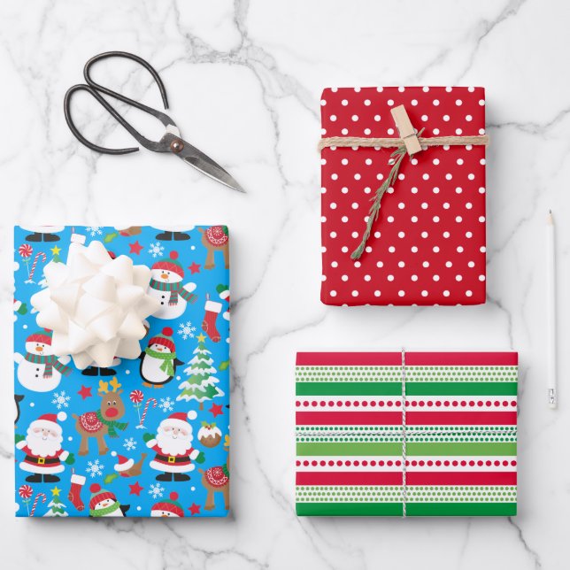 Hoja De Papel De Regalo Papás Noel (Anverso)