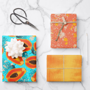 Hoja De Papel De Regalo Papaya tropical