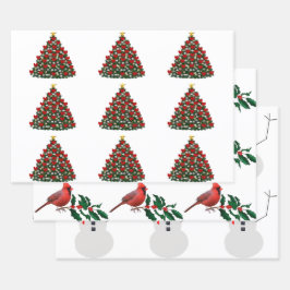 Hoja De Papel De Regalo Papeles de envolvimiento de Navidad surtidos 3 hoj