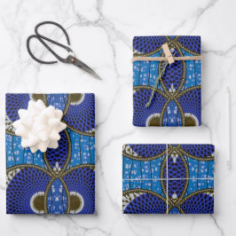 Hoja De Papel De Regalo Papier cadeau Wax Africain bleu