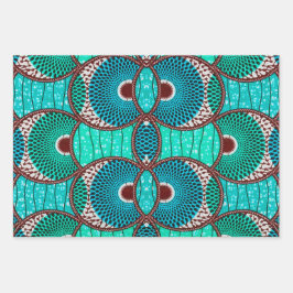 Hoja De Papel De Regalo Papier cadeau Wax Africain turquoise