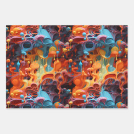 Hoja De Papel De Regalo Papier d'emballage coloré motif abstrait 