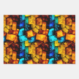 Hoja De Papel De Regalo Papier d'emballage coloré motif abstrait 