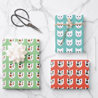 Hoja De Papel De Regalo Paquete Crazy Cat