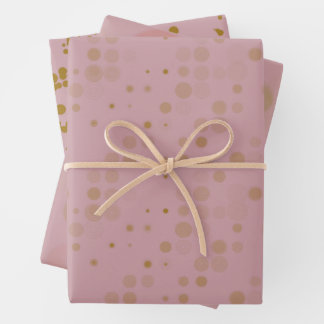 Hoja De Papel De Regalo Paquete de ajuste de regalo de oro de Rosa