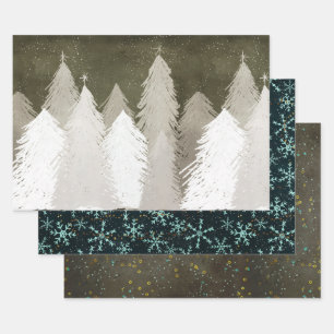 Hoja De Papel De Regalo Paquete de Bodas de Navidades de pizarra: Plata do