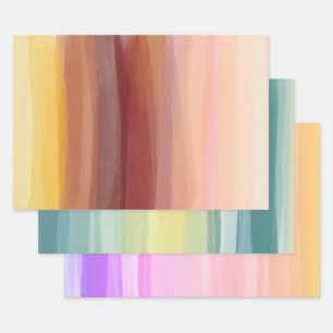 Hoja De Papel De Regalo Paquete de variedad multicolor de pintura abstract