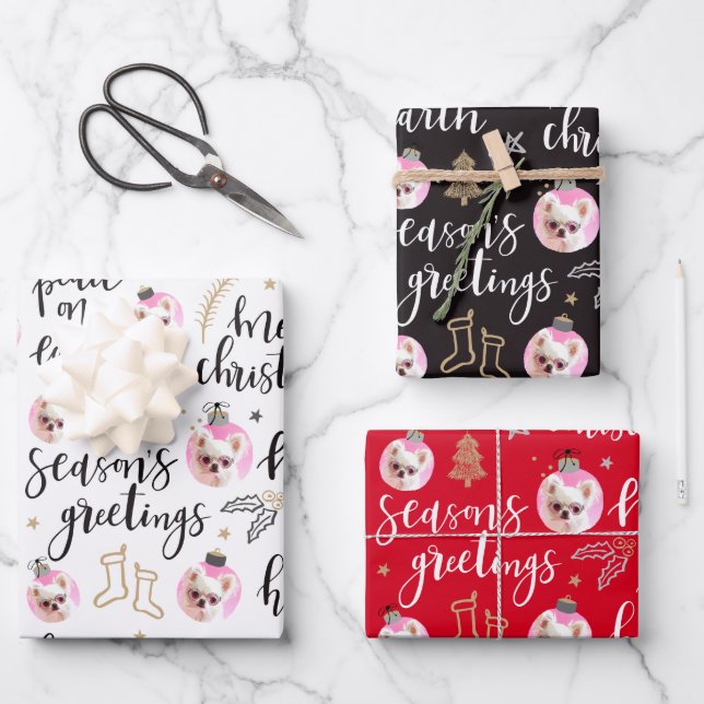 Hoja De Papel De Regalo Paquete Varietés de frases navideñas para Navidade (Anverso)